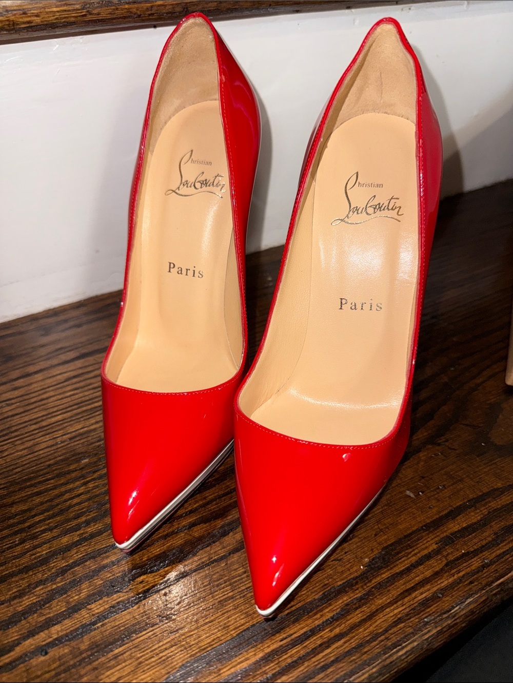Christian Louboutin Red Patent Pointed Pumps with Signature Elegance